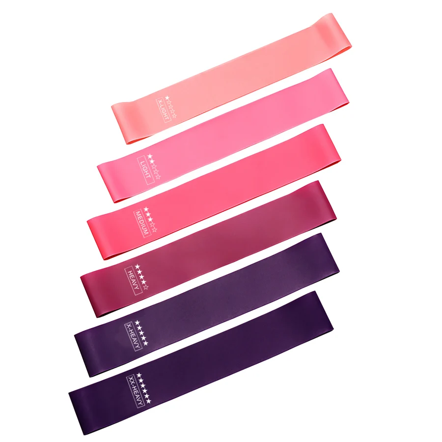 

High Quality Fitness Exercise Body Yoga Pink Exercise Latex Mini Loop Resistance Band, Customized color