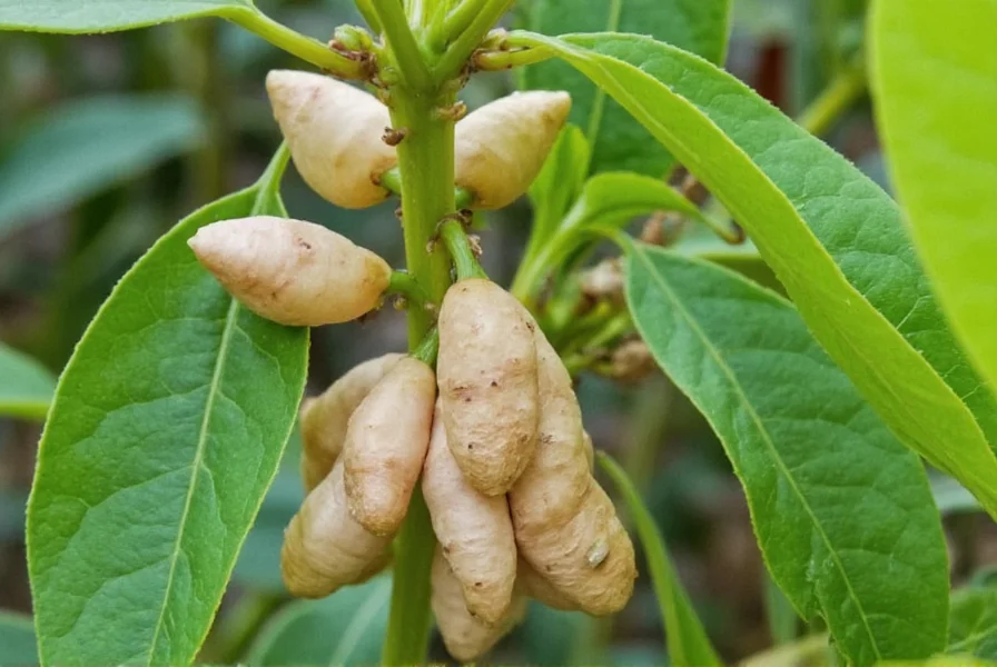 Close-up of ginger rhizome with visible growth buds ready for planting