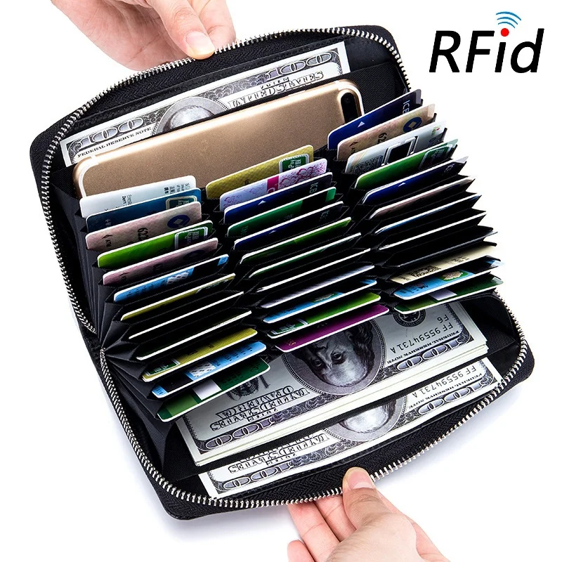 

RFID Big capacity Genuine leather woman wallets clutch purse ladies, Customized