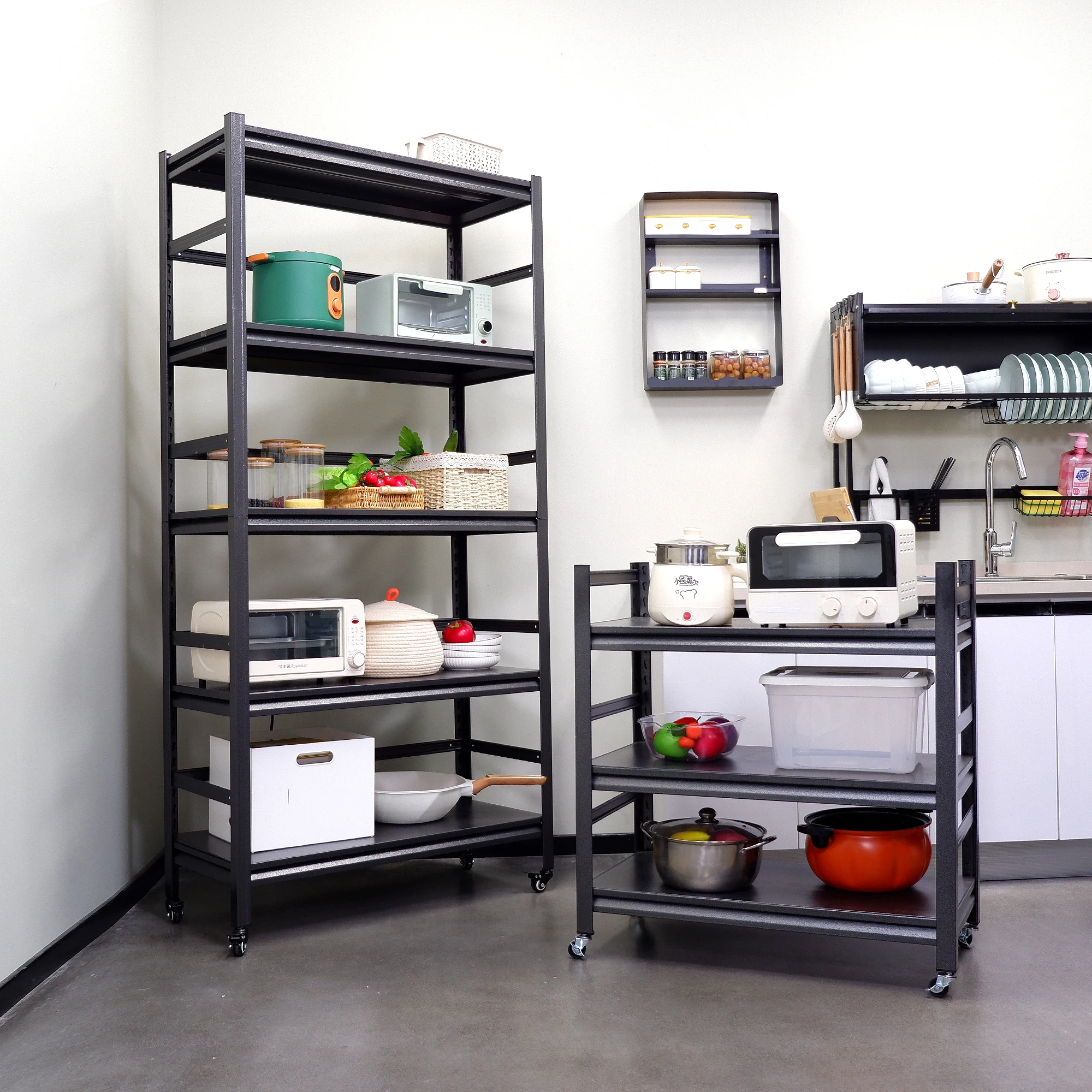 Shelf Garage Steel 5 Layer with Rails Steel Boltless Garage Storage Rack Shelves Racks US Warehouse Local Stock