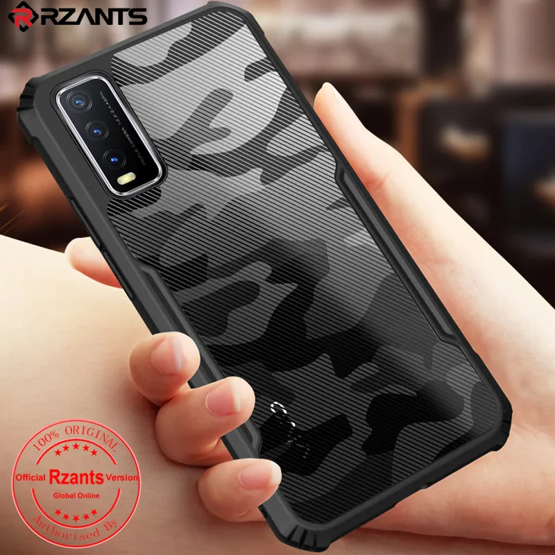 

Rzants For VIVO Y20 Case Hard [Camouflage Beetle] Hybrid Shockproof Slim Crystal Clear Cover Double