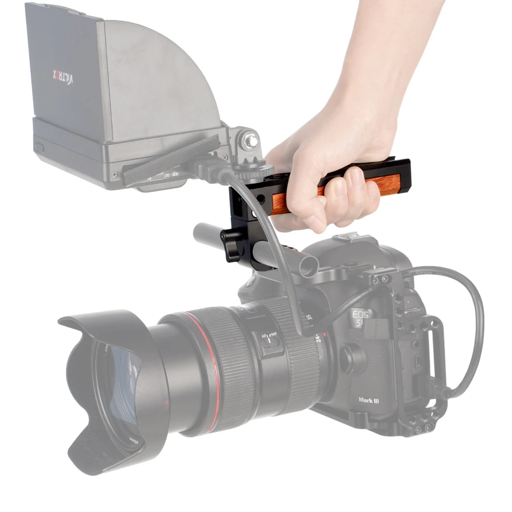 

Niceyrig Universal Camera Wooden Handle for Camera Cage Camera Top Handle Grip