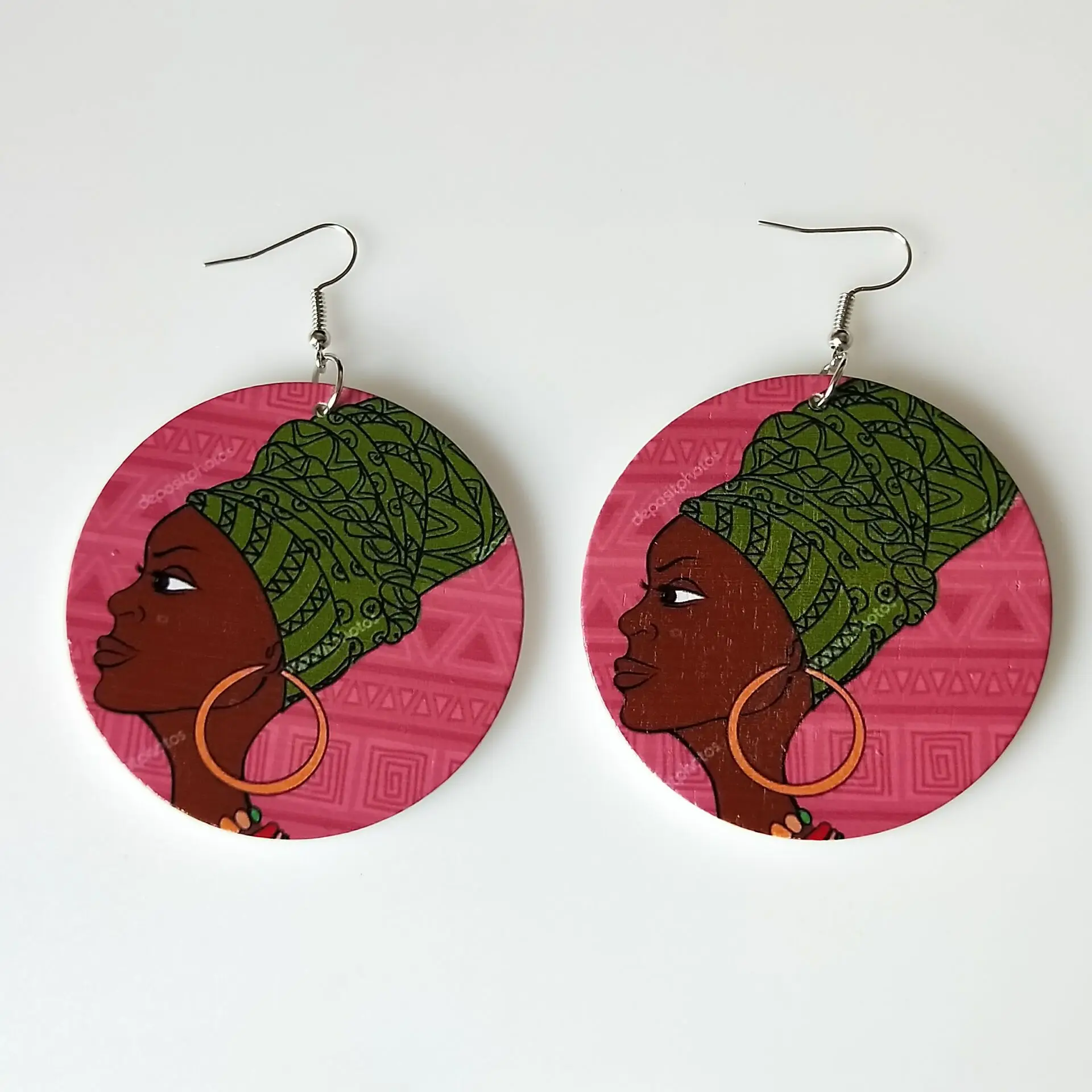 

2021 Cheap New Custom Design african natural african wood earrings diy for women, Customized color