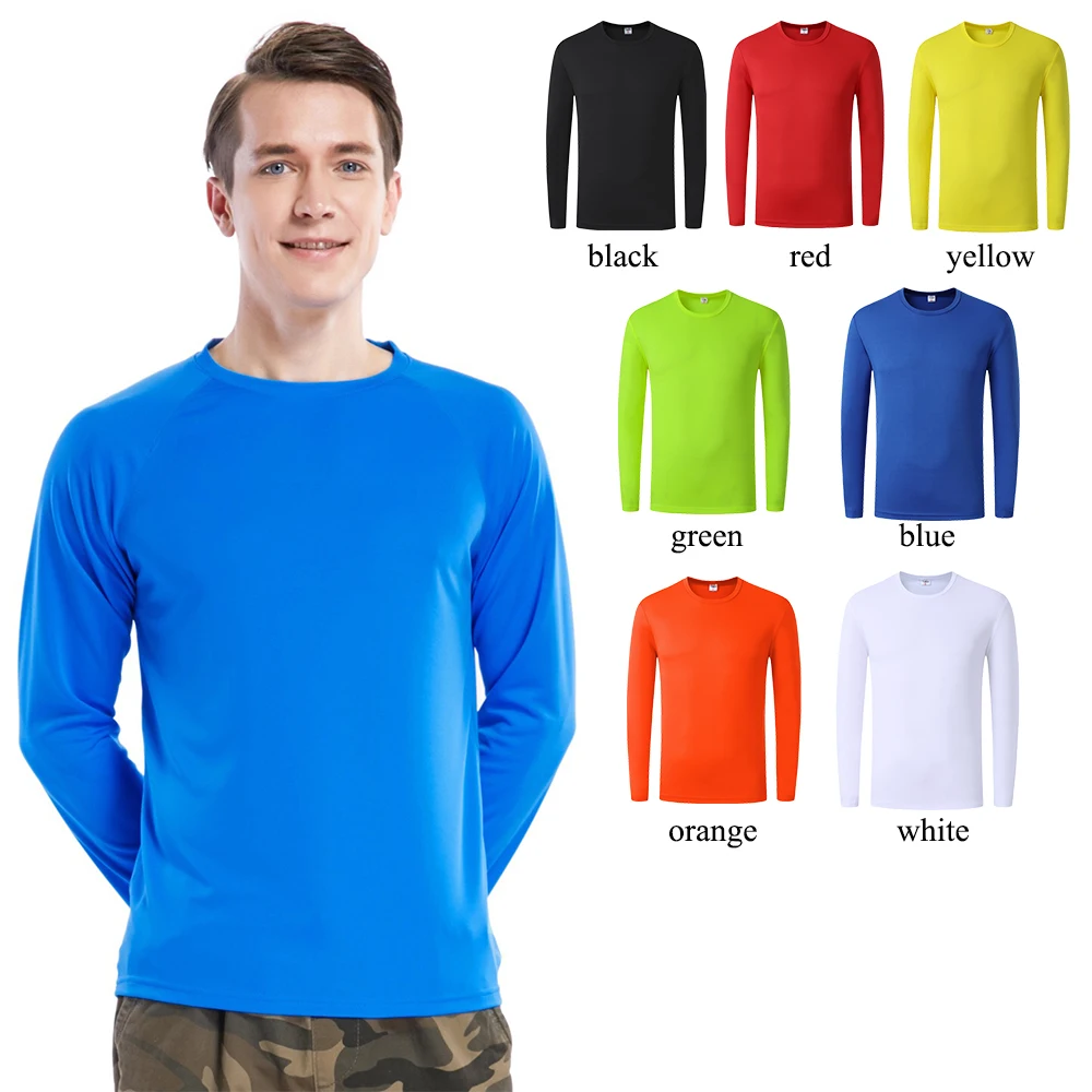 Manufacturer Cheap Price Polyester Blank Plain Men's Long Sleeve T