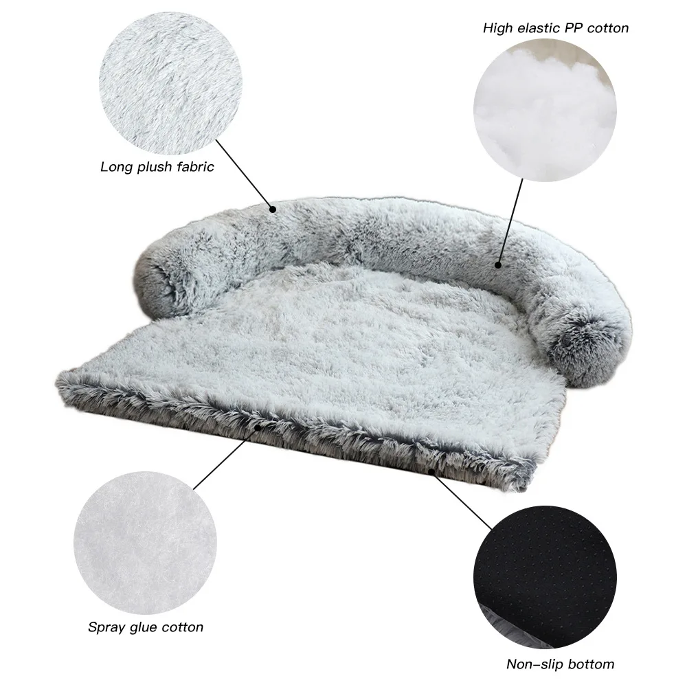 

elevated corduroy orthopedic eco friendly large luxury washable Faux Fur soft Velvet Sofa pet Dog cat foam Bed for big dog, Customized color