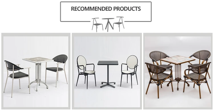 Factory Outdoor French Cafe Restaurant Square Aluminum Garden Bistro Table And Chairs