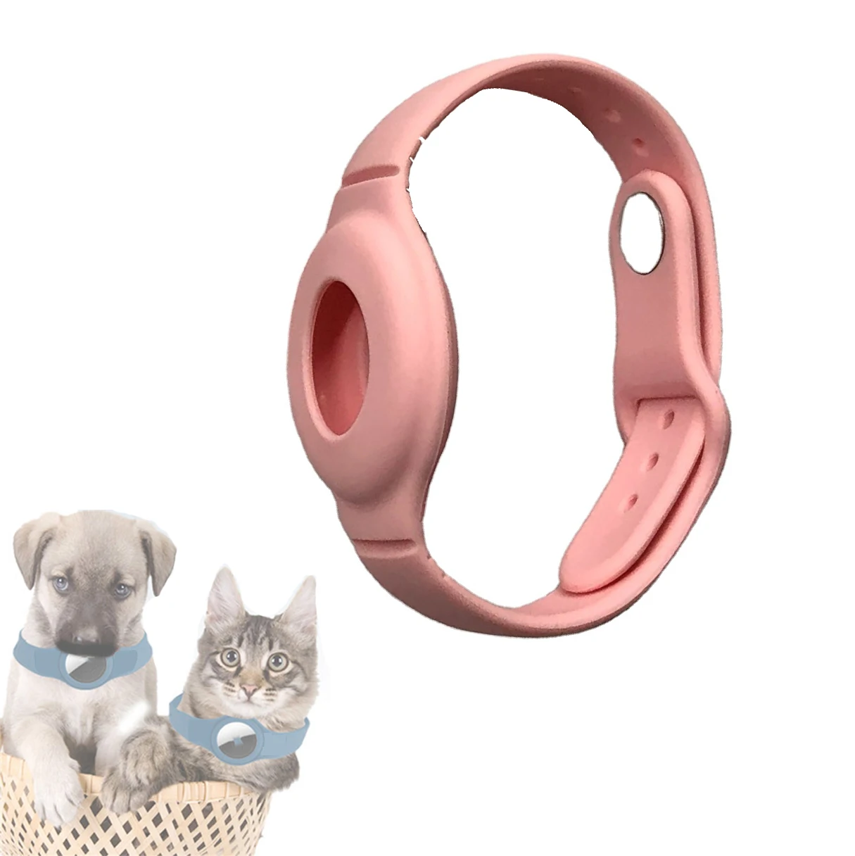 

Water Proof Rubber Silicone Tracker Pet Spot Dog Collar With Airtag Spot