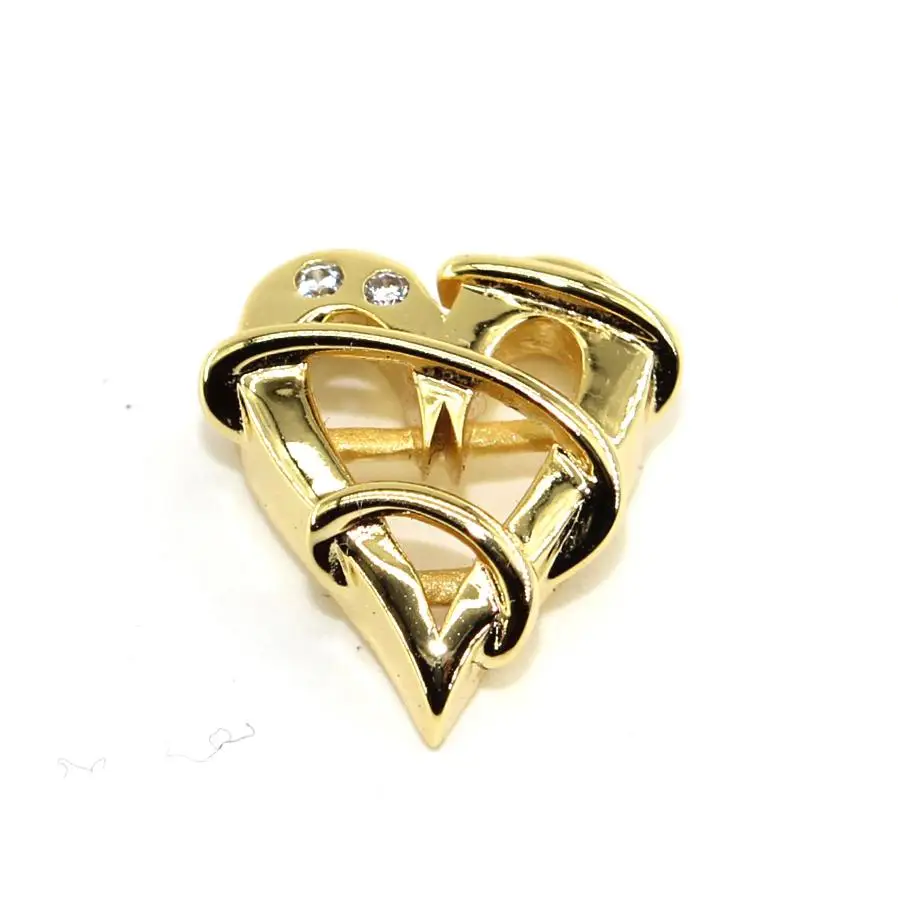 

Heart pendant necklace 925 sterling silver 14k gold plated necklace women jewelry