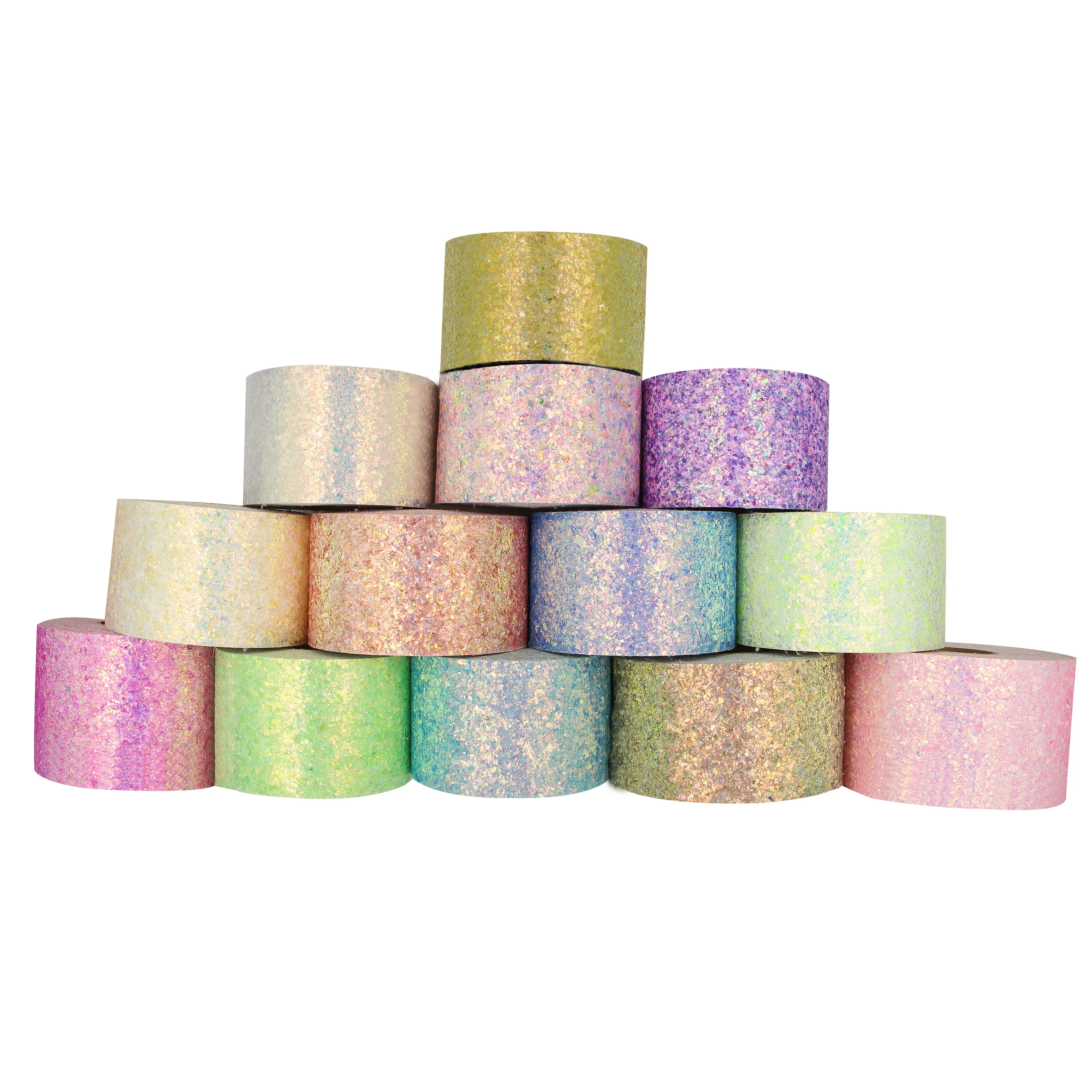 

Wholesale Bling Bling Chunky Glitter Fauxc Vinyl Ribbon For Hair Bows, 11 colors