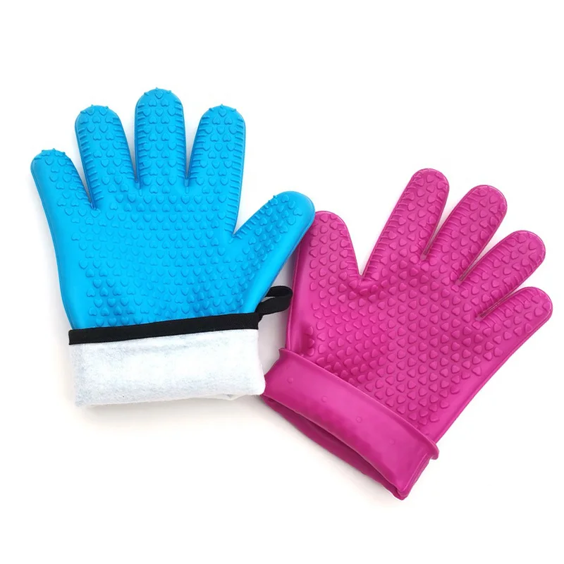 

Heat Resistant Silicone Cooking Gloves Durable Waterproof Oven Mitt Glove For for Grilling BBQ Kitchen Pot Holder, Customized color