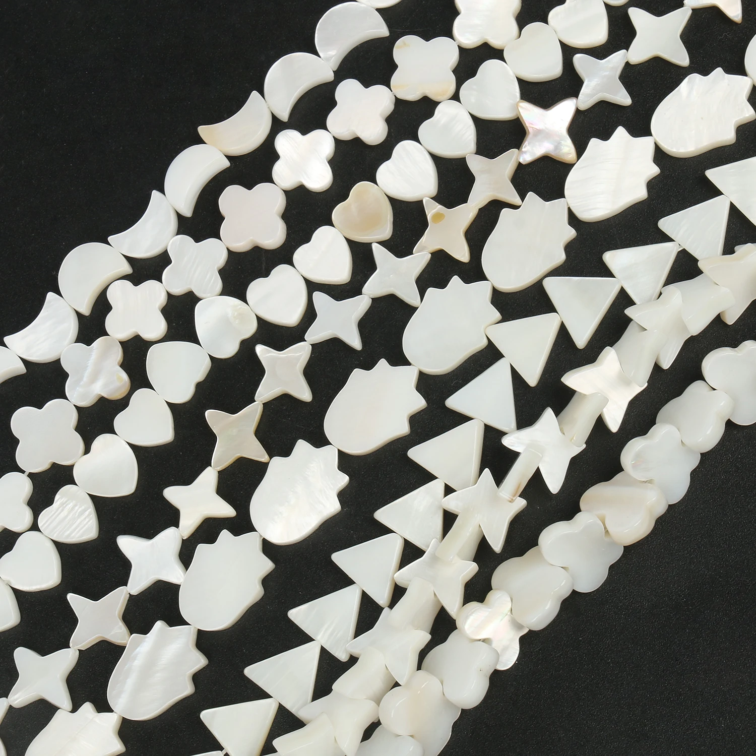 

Natural White Heart Star Freshwater Shell Beads Mother Of Pearl Loose Spacer Beads For Jewelry Making DIY Bracelet