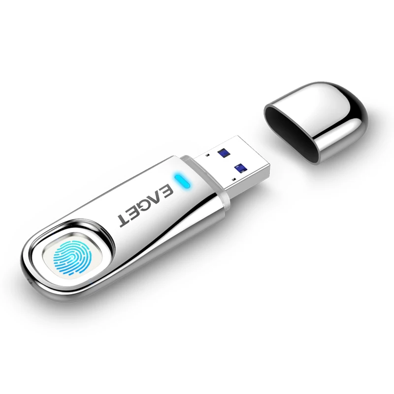 

EAGET Newest FU60 USB High Quality USB Stick Flash Drive Metal Fingerprint Encryption Pendrive USB, Silver