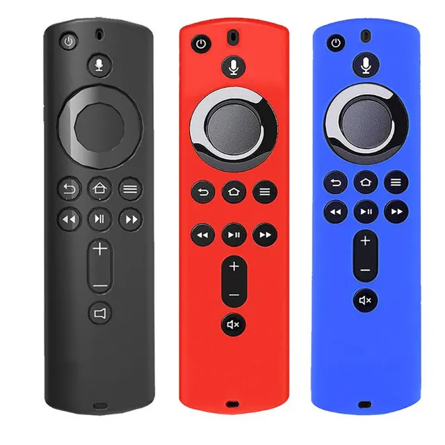 

Protective Silicone Case amazon fire tv stick remote 4k cover Shockproof for Amazon Fire TV Stick 4K Remote Controller, Black blue red