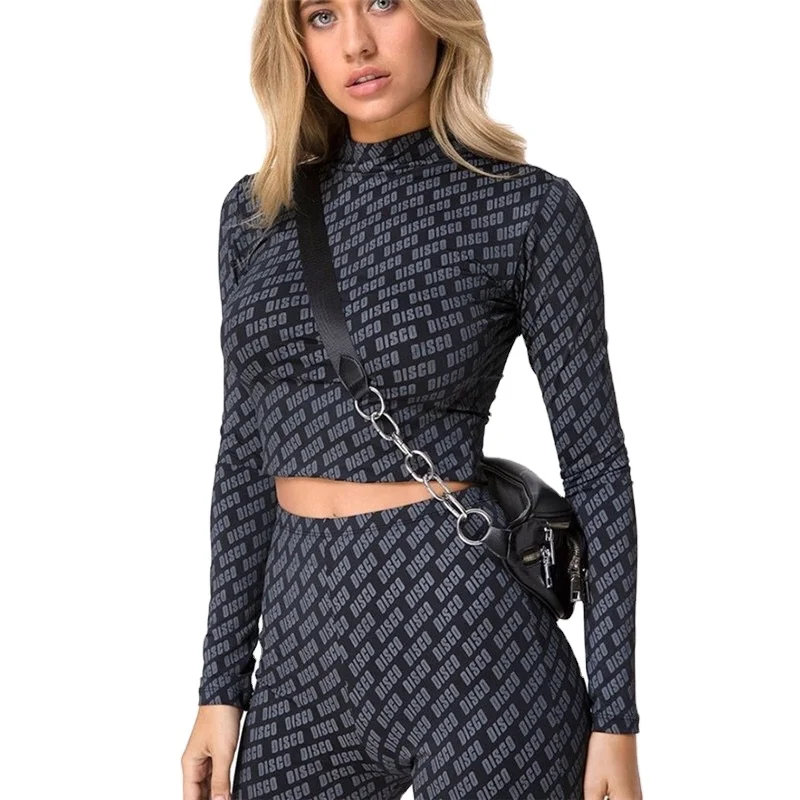 

BBSXE2851 2020 custom logo long sleeve shorts printed tight yoga suit yoga fitness sets for women