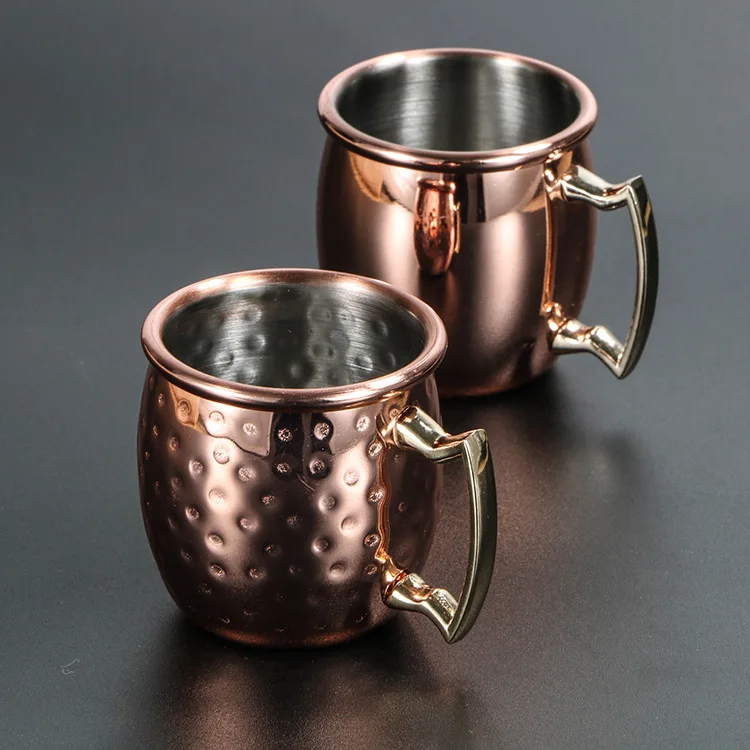 

Hot 2oz mini Copper Moscow Mule Shot Mugs ,Copper Mug for Moscow Mules 2 oz Copper Stainless Novelty Cup/60ml cppper cup, Customized colors acceptable