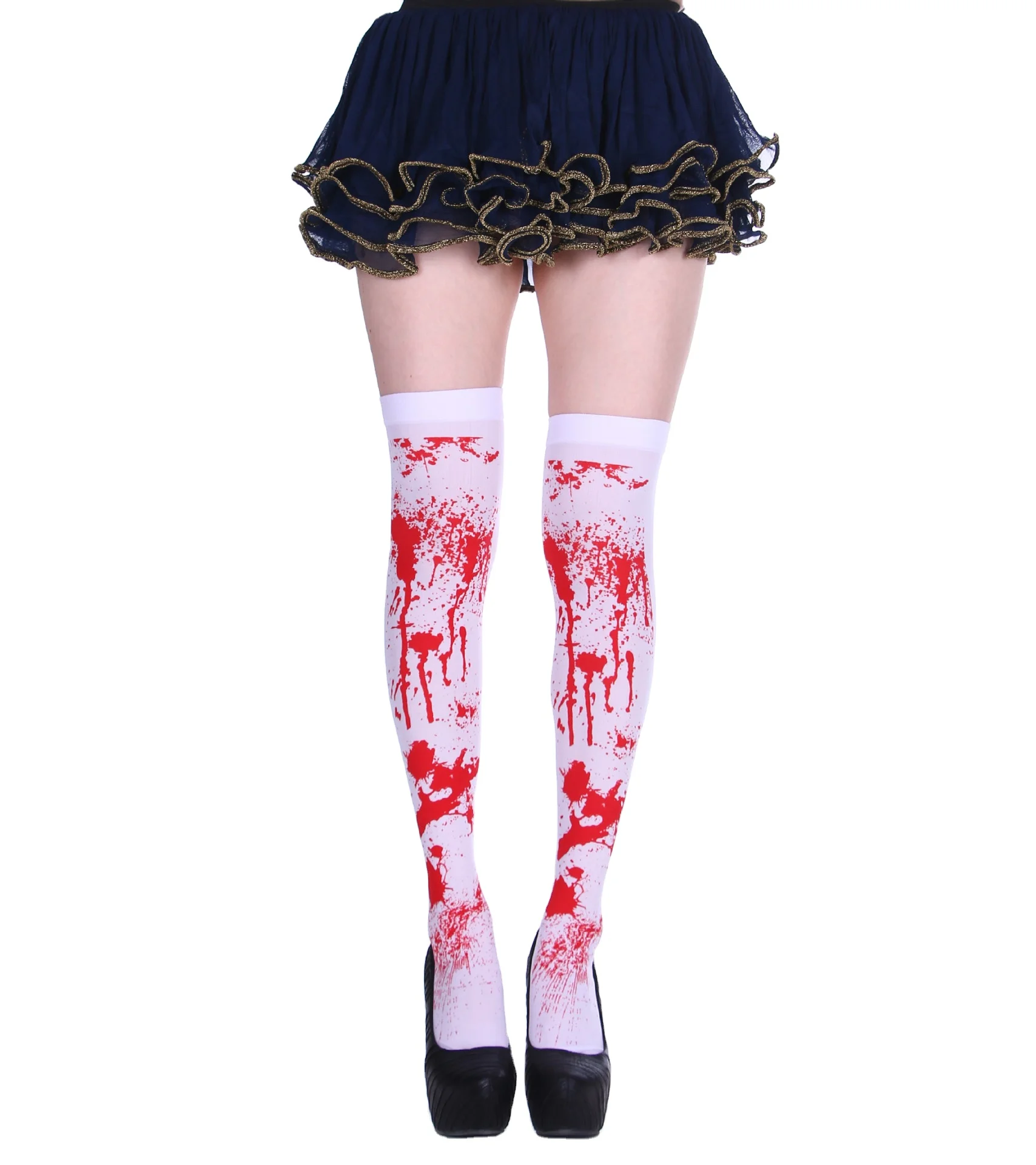 

Cheap Wholesale party costumes cosplay nurse over-the-knee socks blood socks long Halloween socks, Colors