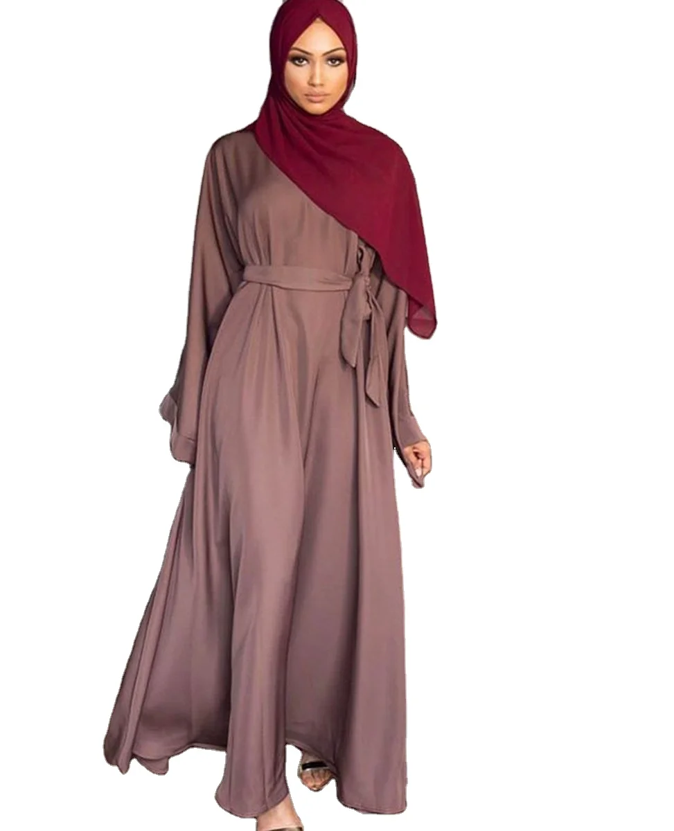

New Arrival High Quality Solid Color Plus Size Pray Islamic Women Abaya Muslim Dresses, Picture