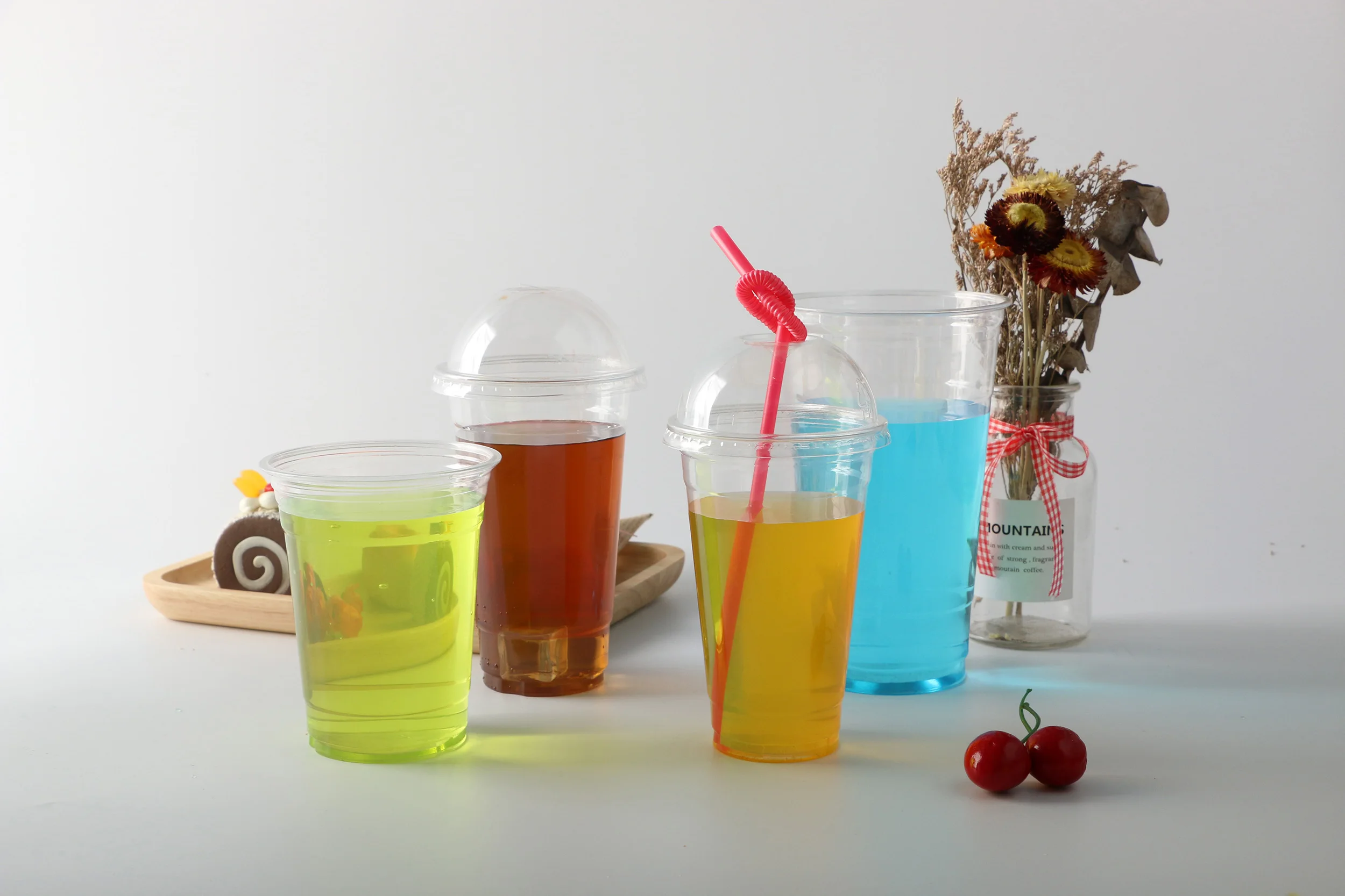 16 Oz Disposable Clear Plastic Smoothie Cups With Domed Lids Buy Plastic Smoothie Cup Plastic