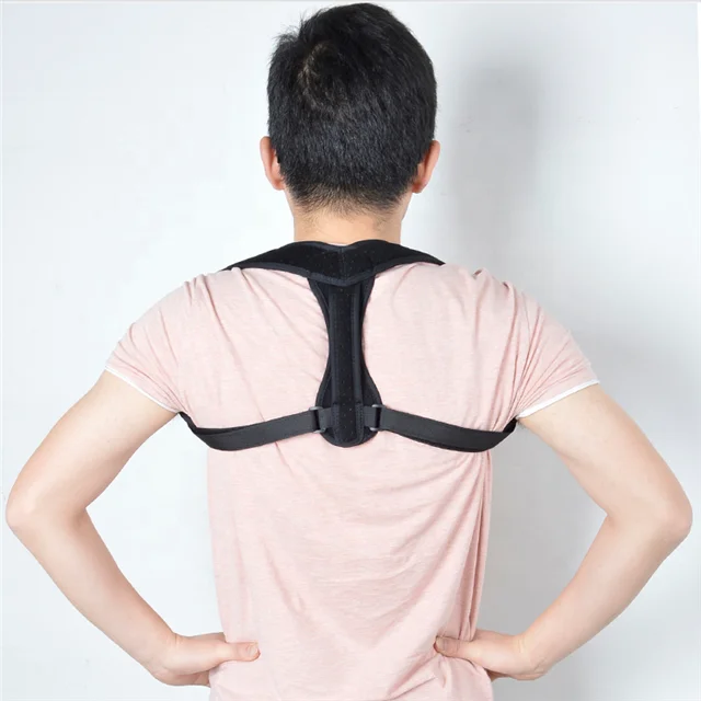 

adjustable work back support brace back posture corrector, Black