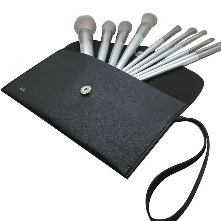 

Professional 10pcs Set Makeup Brushes metal Handle Makeup Brush Set/custom Logo Make Up Brushes, Sliver