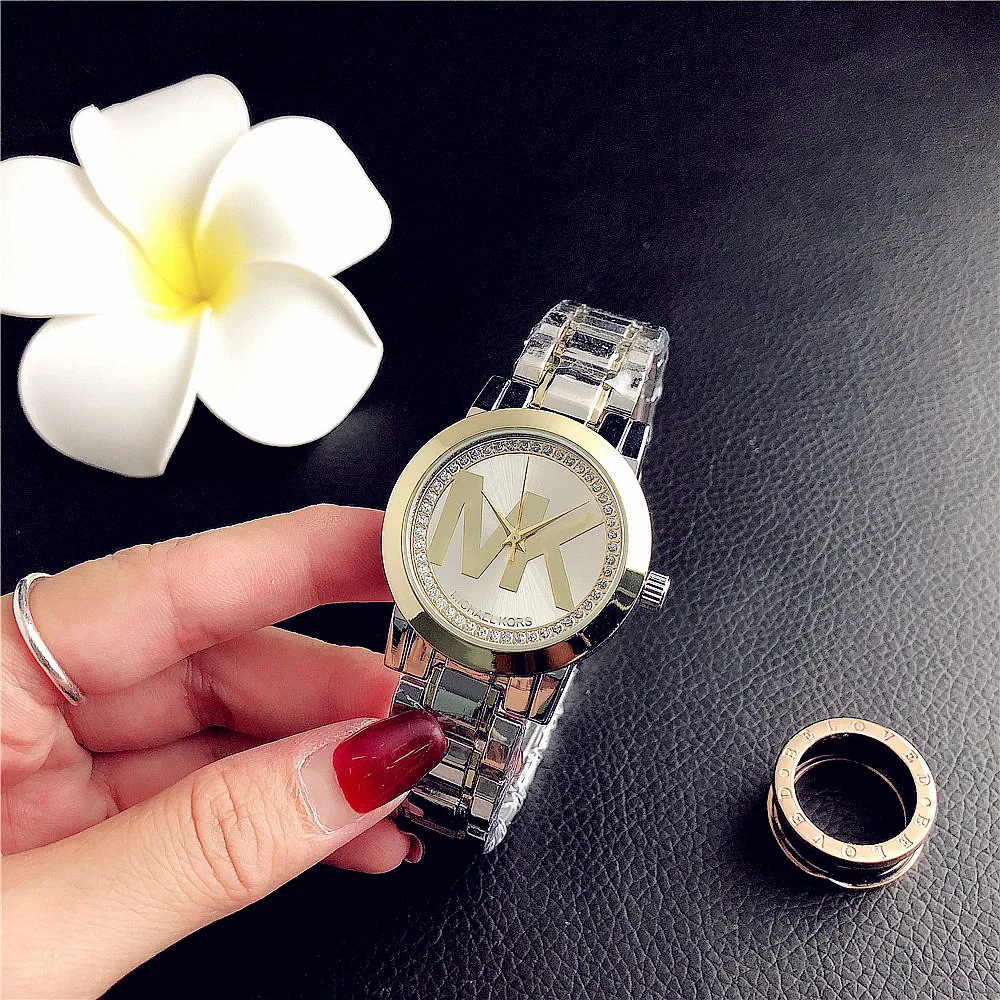 

Top Selling wrist watch relogio clock stainless steel watches yellow gold women's wristwatch supplier