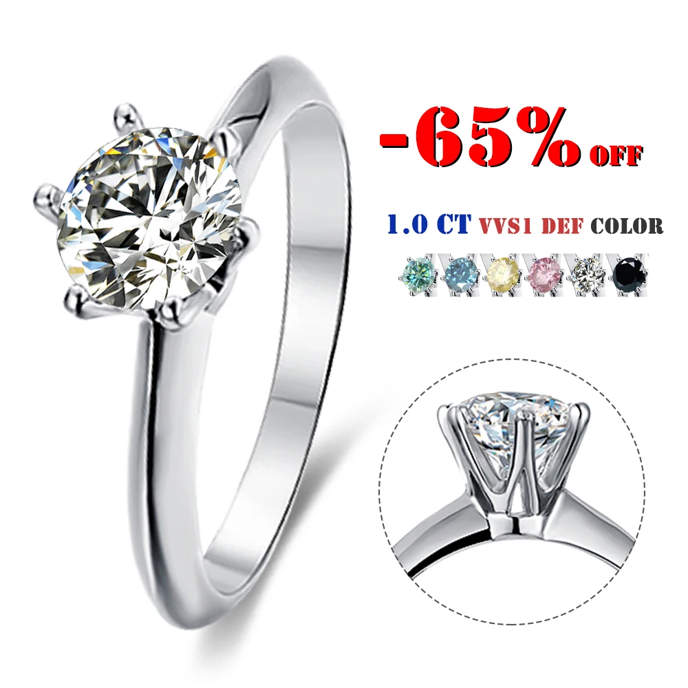 

Abiding Jewelry Engagement Moissanite Diamond Jewellery Wholesale 925 Sterling Silver 1 Carat Women Moissanite Ring