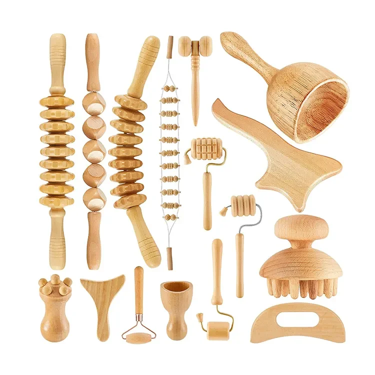

Scraping Set Relief Fatigue Wood Therapy Massage Tools Anti Cellulite Lymphatic Drainage Wooden Stick Massager
