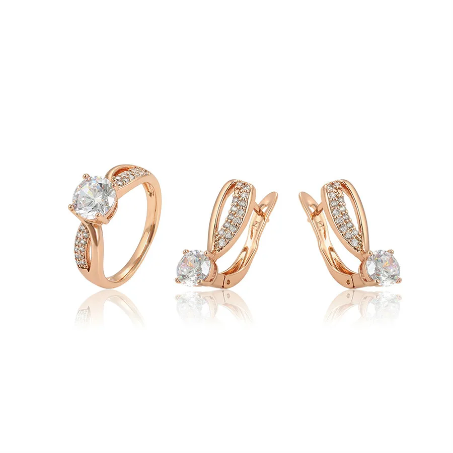 

64984 Xuping jewelry fashion, delicate and elegant show temperament to attend the event ring earrings two-piece set
