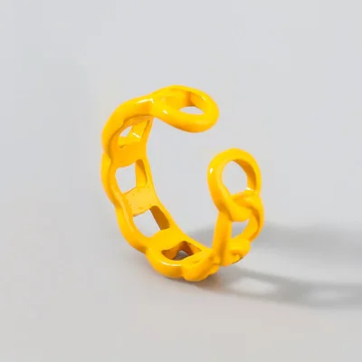 

Fashionable Colorful Opening Oil Drip Rings Hollow Oil Drip Adjustable Geometric Ring For Party