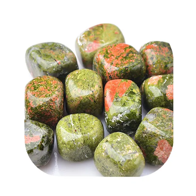 

Wholesale natural polished healing tumbled stone reiki crystal cube unakite cube for home decoration