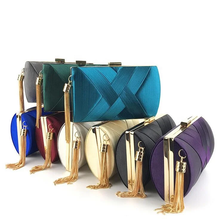 

Wedding Prom Night Out Party Stain Fabric Bridal Purse Women's Evening Clutch Bag, Red,wine,purple,