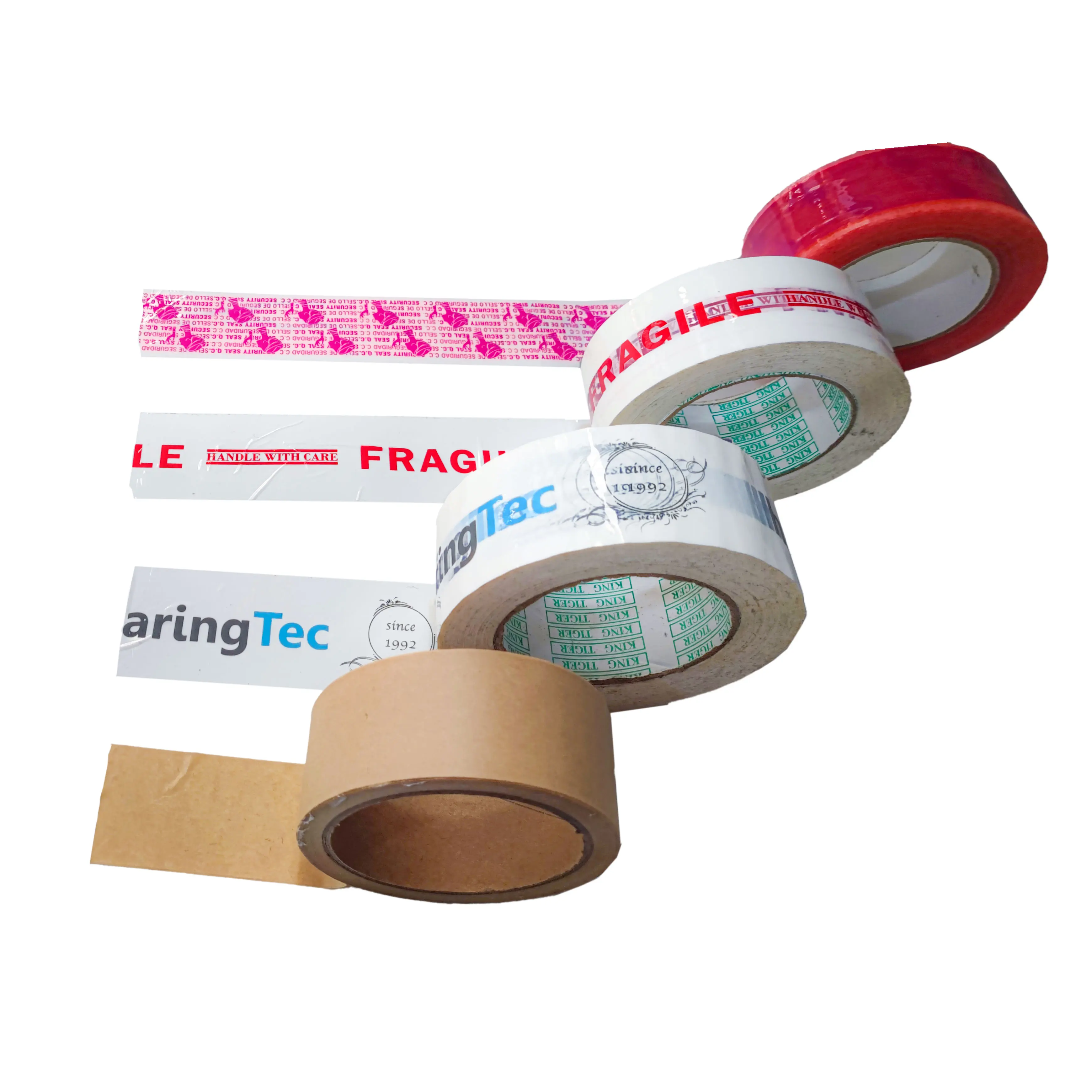 

Eco friendly custom print with logo packing water activated Reinforced gummed self adhesive kraft paper tape
