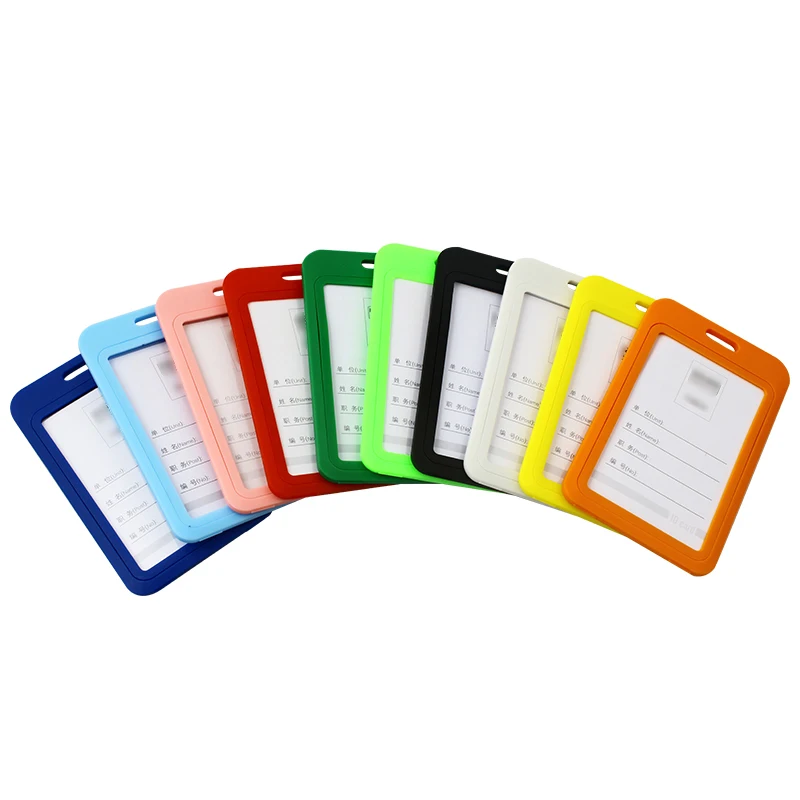 

Hot sale transparent hard plastic pp double-side id card holder wholesale