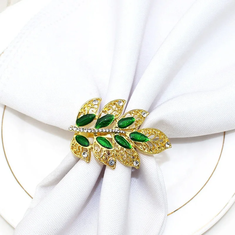 

Leaf Napkin Rings Holder for Mother's Day Dinner Weddings Family Gatherings Table Decoration HWL24