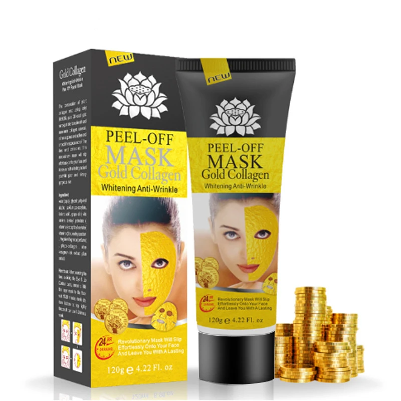

Popular Anti-Wrinkle Reduce Fine Lines Sheet Face Peeling Hot Sale Anti-Aging 24K Gold Collagen Peel Off Facial Peeling