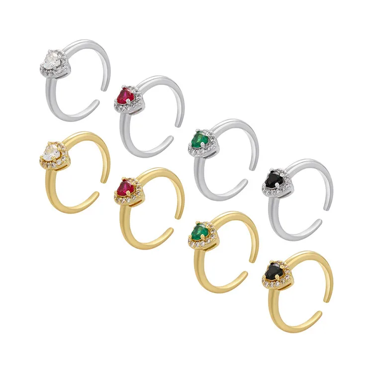 

RM1203 Fashion colourful CZ heart women Ring, trendy brass cubic zircon ladies Ring