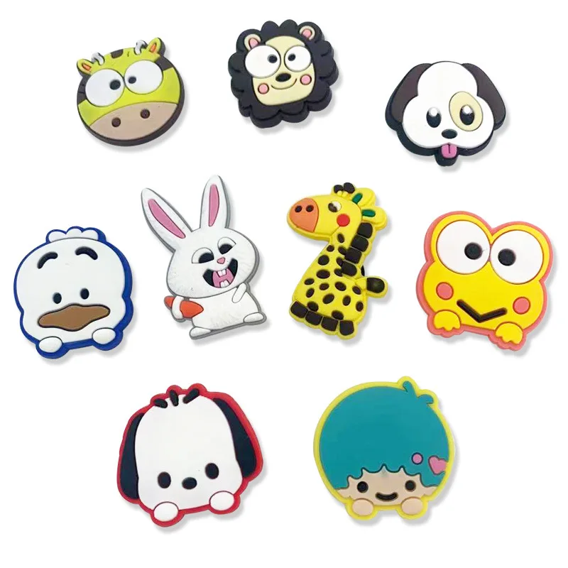 

New design rubber animal giraffe panda custom accessories decoration PVC soft wholesale kids charms for clog shoes, As picture