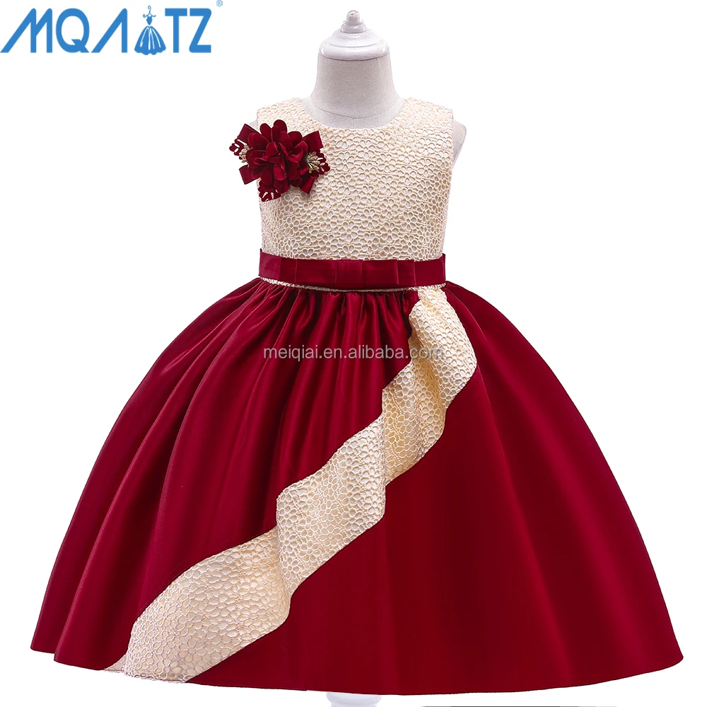 

MQATZ Hot Sale Children Red 3-10 Years Girls Dresses Kids Birthday Party Wear Frocks Kids Dress Wholesale