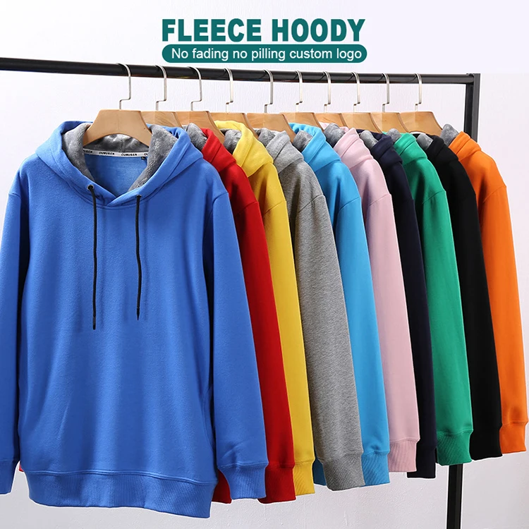 

Wholesale fleece sweater custom men pure cotton blank plain hoodie, Custom color
