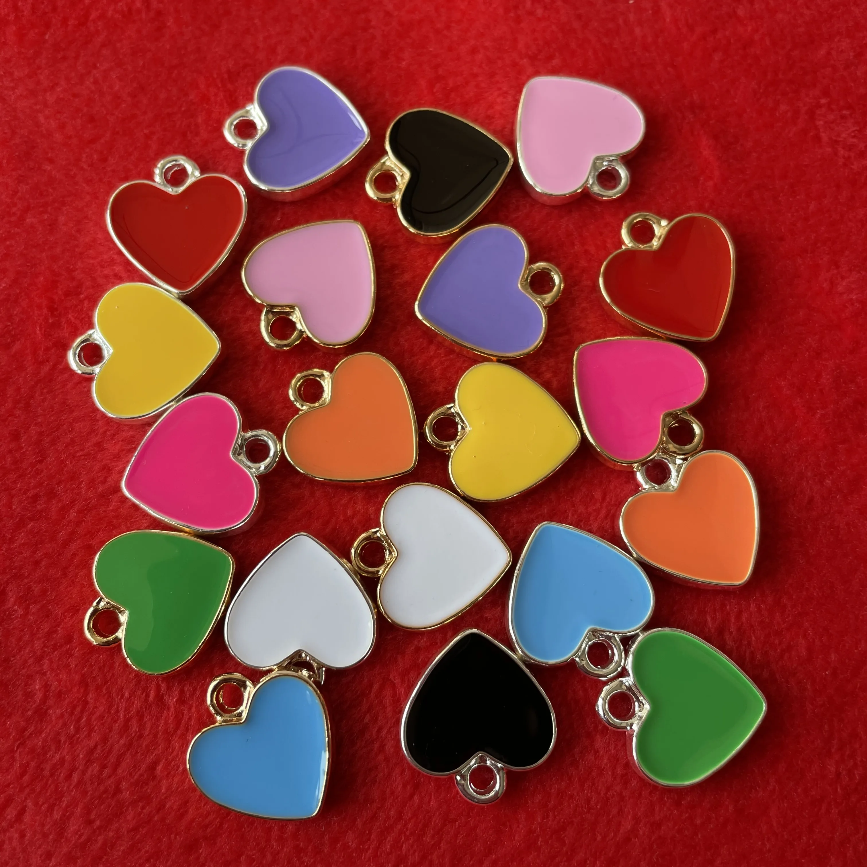 

classic enamel heart jewelry charms quality bling heart pendants charms for necklace bracelets jewelry making