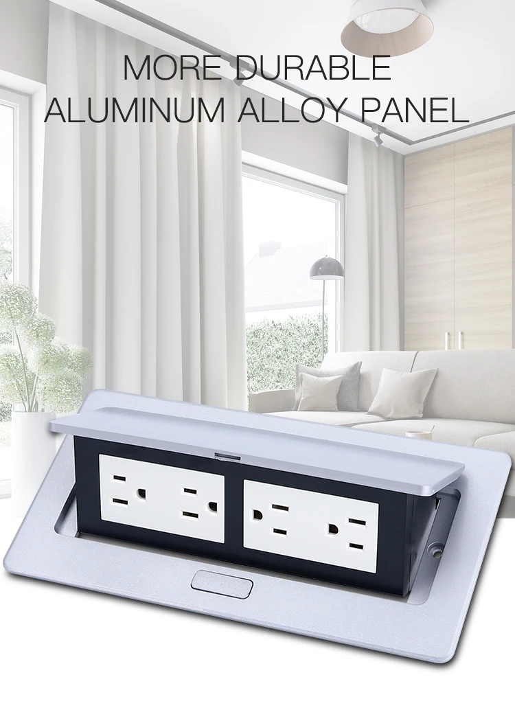 Factory sales Silver aluminum alloy multi module embedded table socket