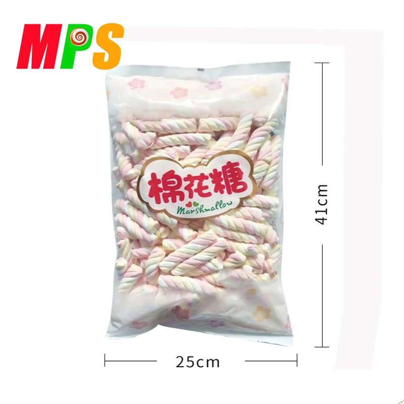 Wholesale Halal Long Twist Marshmallow Sticks Candy / Cotton Candies In