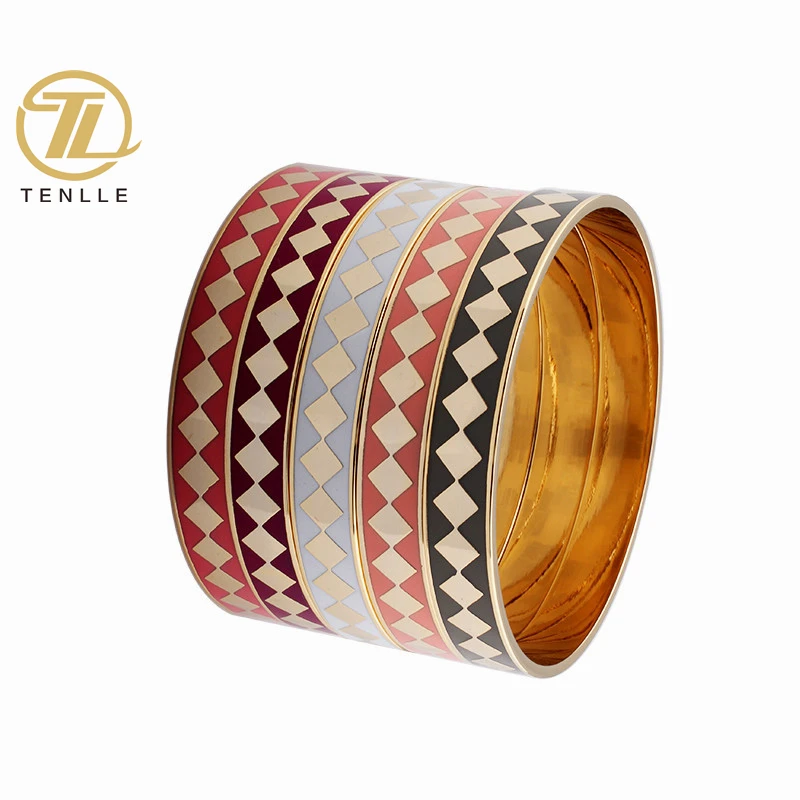 

Women's Jewelry And Accessories Design Russian Style Friendship Enamel Bracelets Stainless Steel Bangle