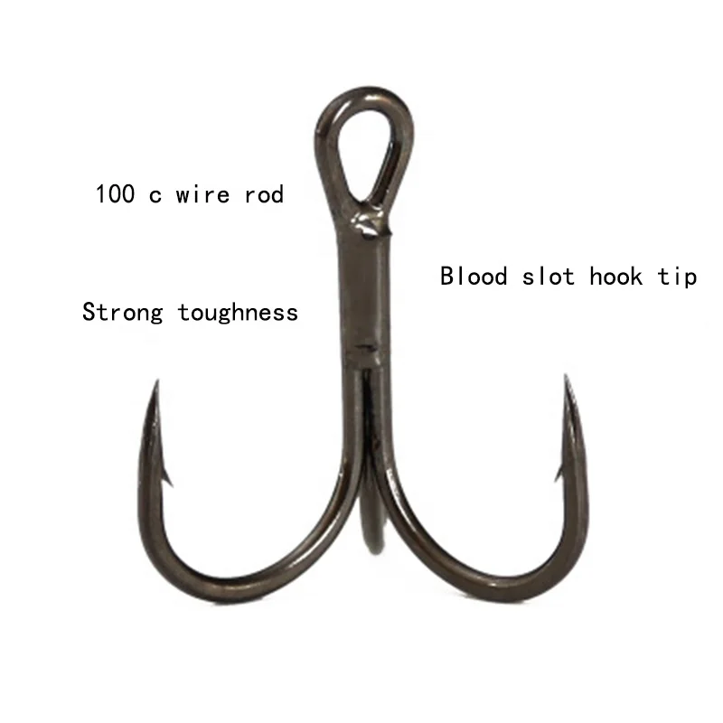 

Overturned Treble Hook High Carbon Steel Black Fishing Hook 1# 2# 4# 6# 8# 12# For Lure Triple Hook Fishing Tackle