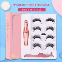 

Wholesale magnetic eyelashes with eyeliner Magnet false eyelash 5 magnets eyelashes magnetic set