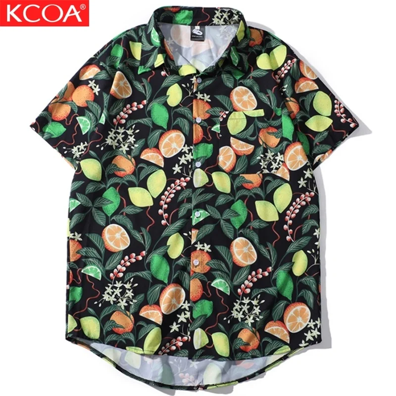 

RTS Polyester Sublimation Printed Men Hawaiian Casual Shirts Print Shirt Short Sleeve Beach Shirt