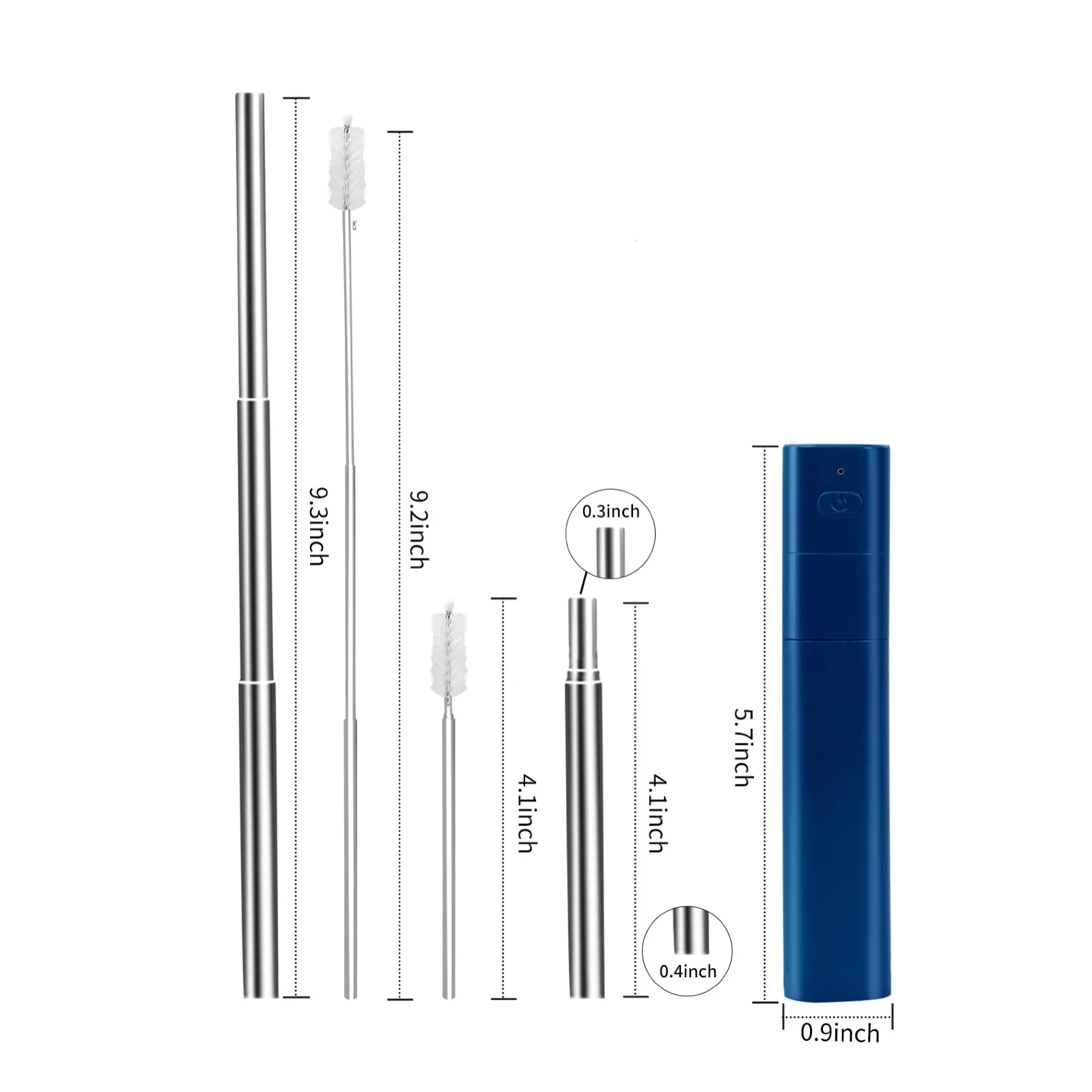 

New Product Portable UV Sterilizer Telescopic Straw With Sterilization Box Drinking Straw, Customized color