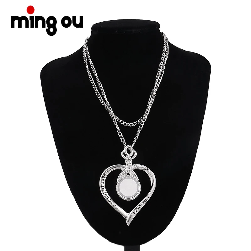 

Snap Button Heat Sublimation Photo Blank Necklace Pendant for Mother Day