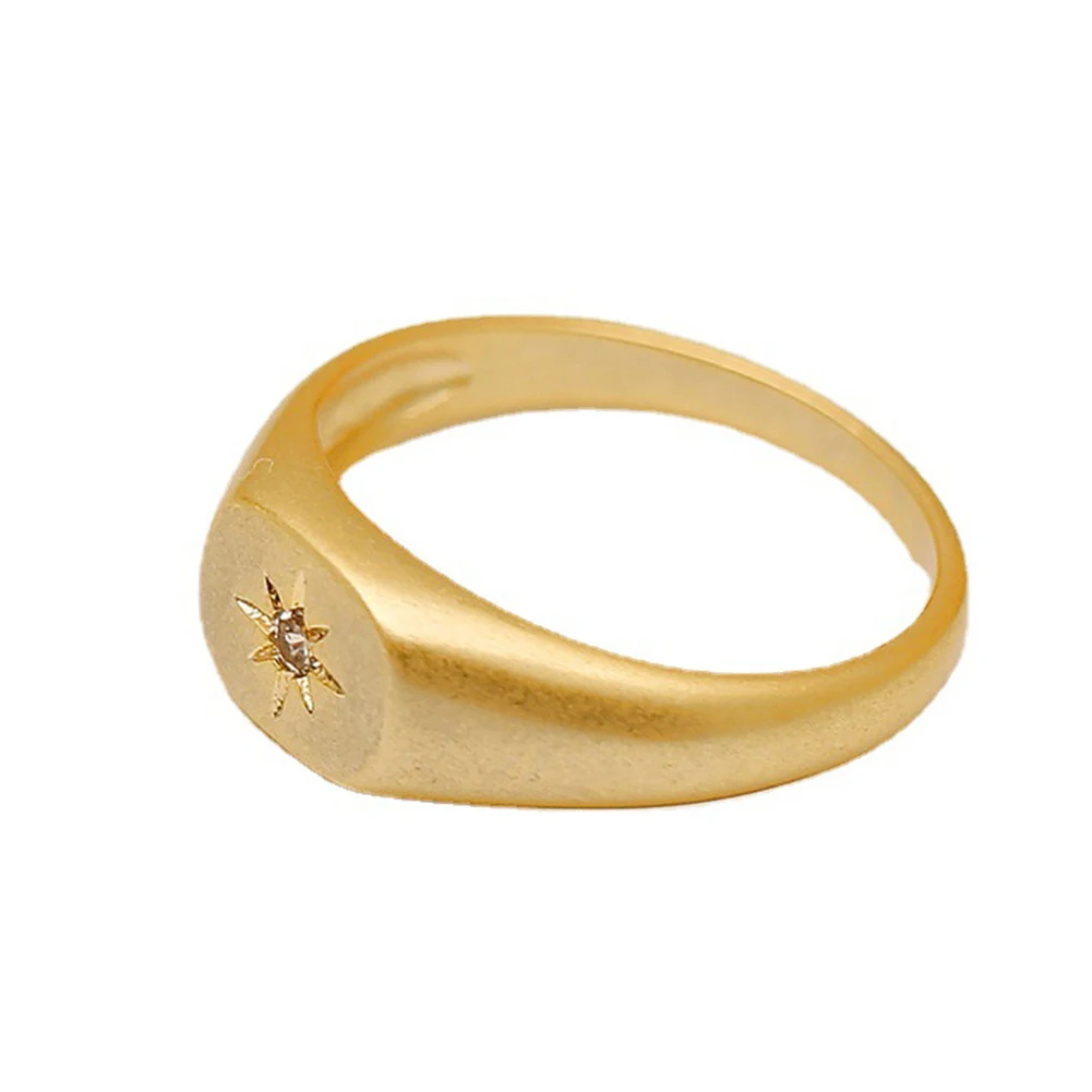 

Gorgeous 18K PVD Gold Plating Sparkling North Star Stainless Steel Rings Diamond Rings Stainless Steel Jewelry