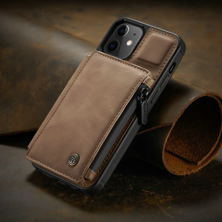 Mobile Phone Magsafe Pu Leather Case Card Holder For Iphone 12 Pro